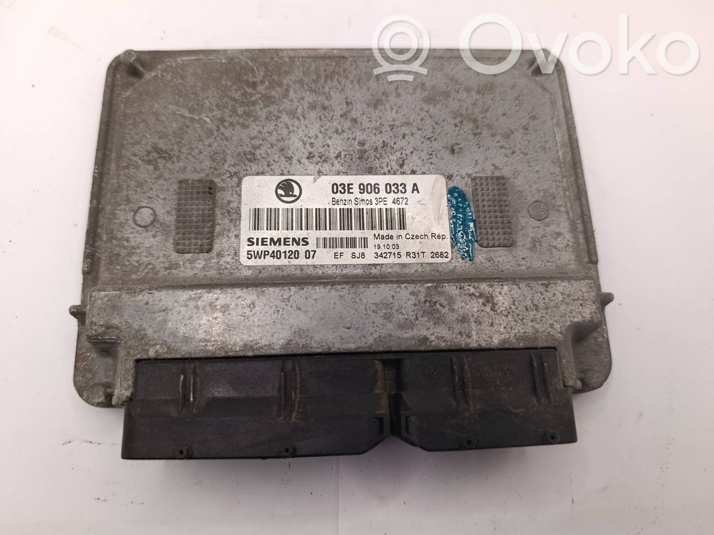 Engine control unit/module   03E906033A,5WP401207,5WP40120