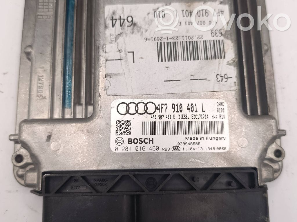 Engine control unit/module   4F7910401L,4F0907401F,4F7910401,0281016460