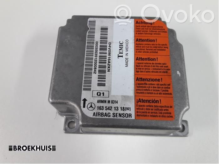 Mercedes-Benz ML W163 Centralina/modulo airbag