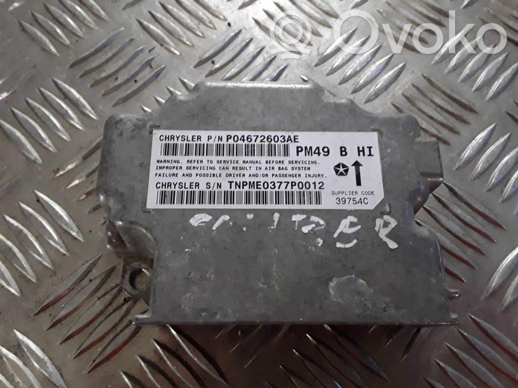 Airbag control unit/module   P04672603AE,39754C,PM49BHI