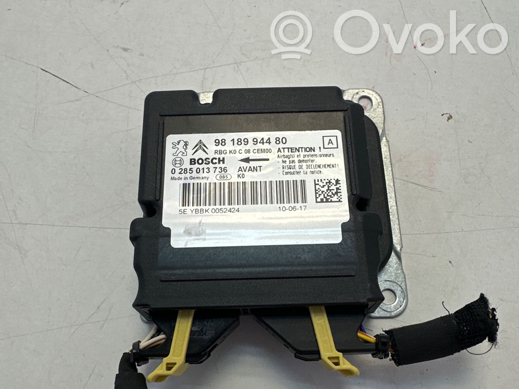 Airbag control unit/module   9818994480,0285013736,YBBK0052424