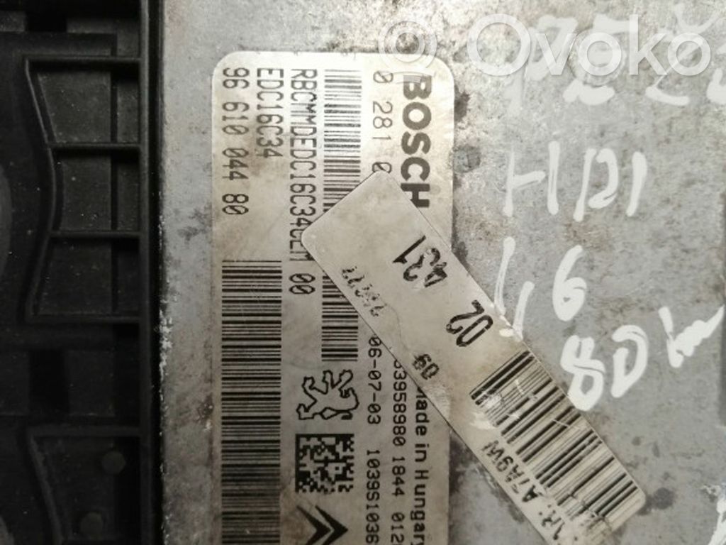 Peugeot 207 Engine control unit/module 