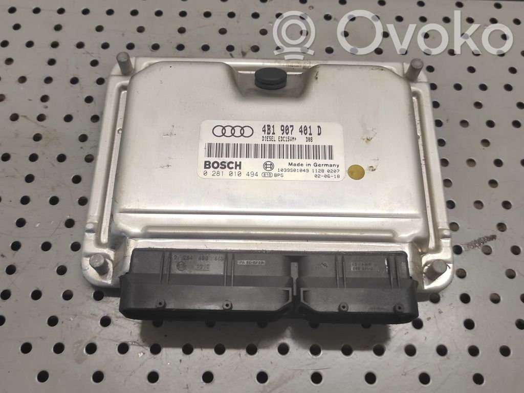 Engine control unit/module   4B1907401D,0281010494