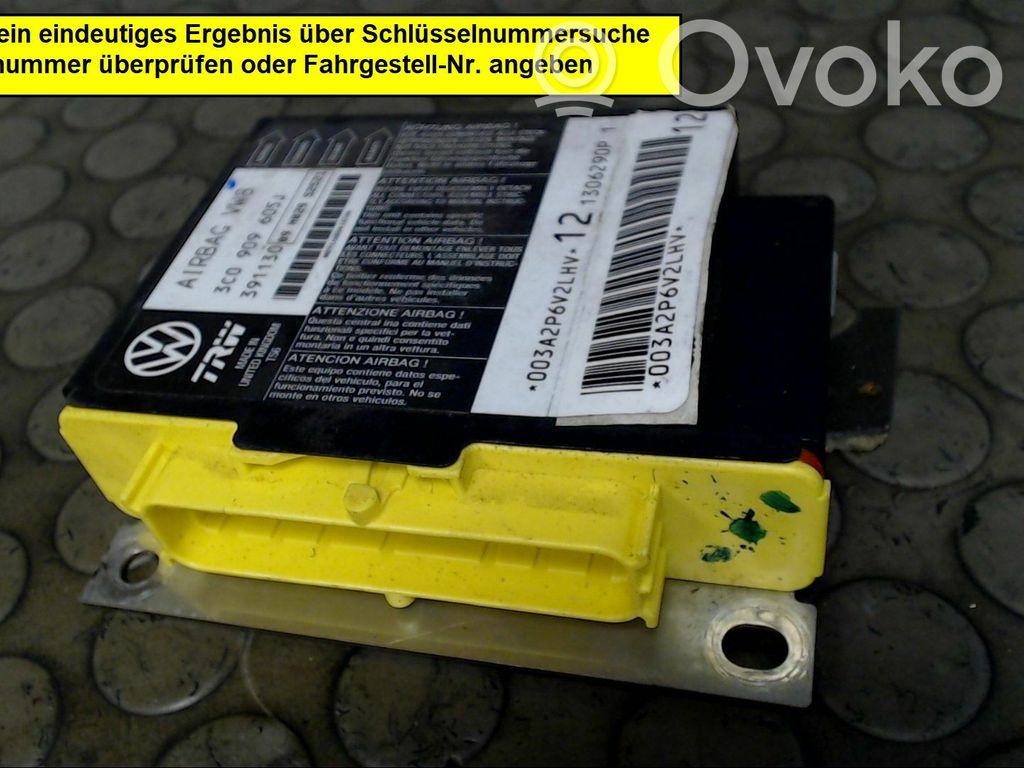 Volkswagen PASSAT B6 Unitate/modul de comandă airbaguri 