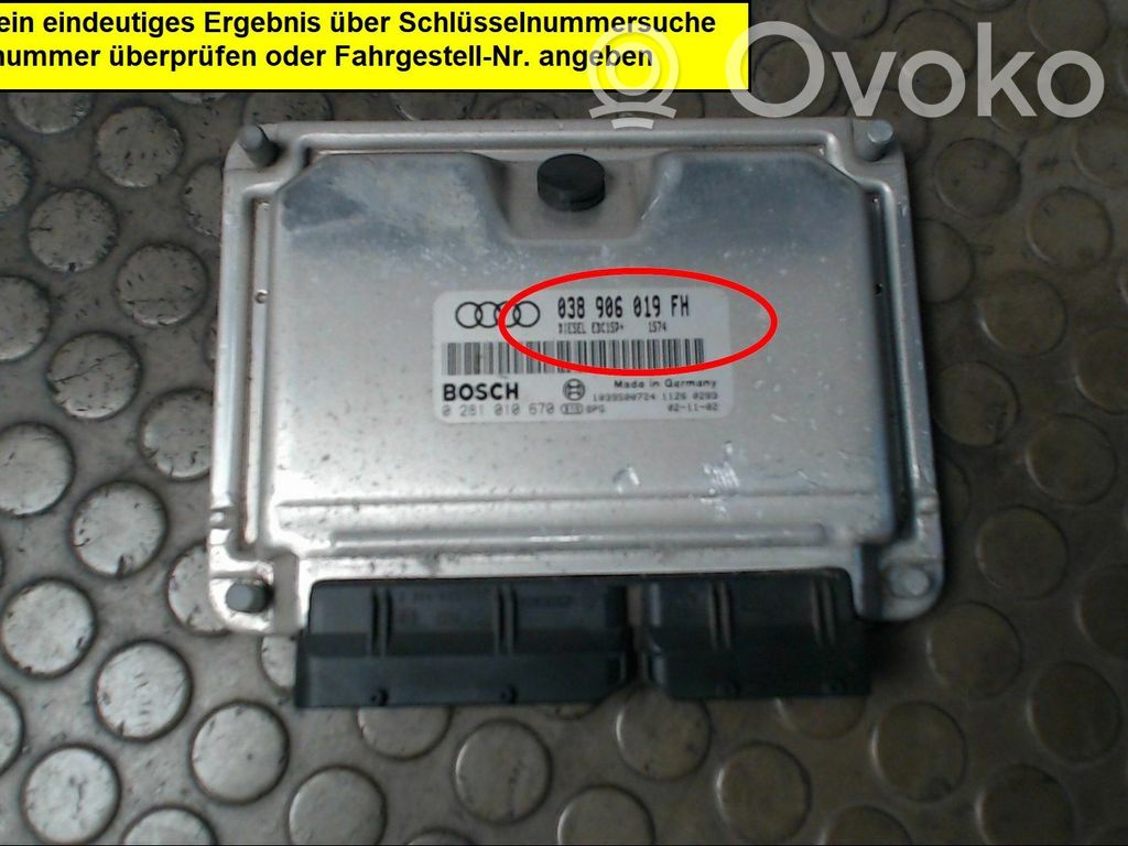 Engine control unit/module   038906019FH,0281010670,NICHTZUTREFFEND