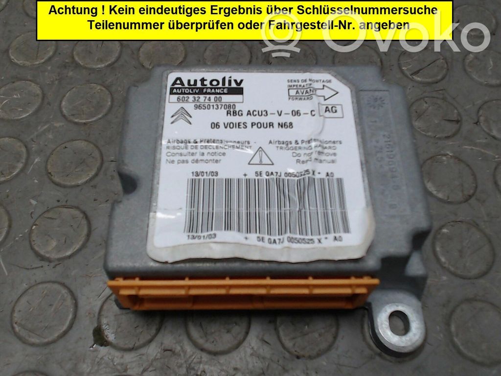Citroen Xsara Picasso Centralina/modulo airbag 