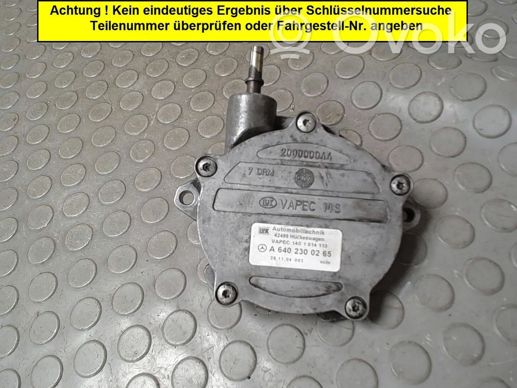 Mercedes-Benz A W169 Pompă vacuum