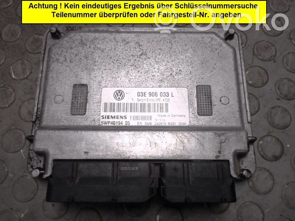 Volkswagen Polo IV 9N3 Calculateur moteur ECU