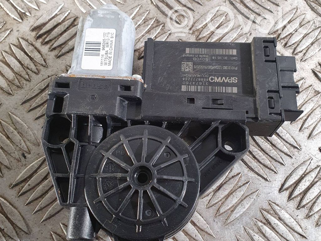 Volvo S60 Silniczek podnoszenia szyby drzwi tylnych 