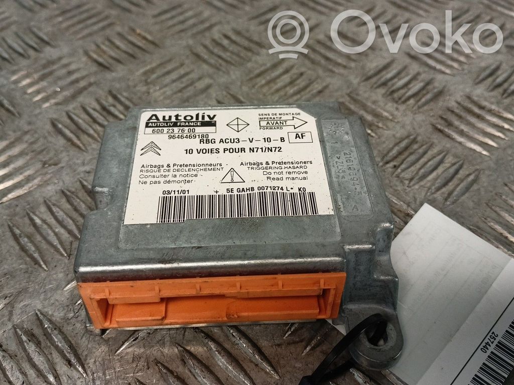 Turvatyynyn ohjainlaite/moduuli   600237600,9646469180,AUTOLIV