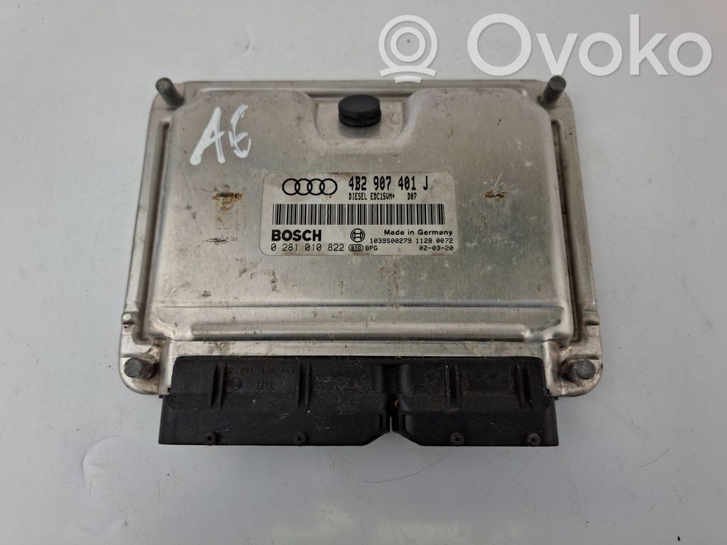 Engine control unit/module   4B2907401J,0281010822