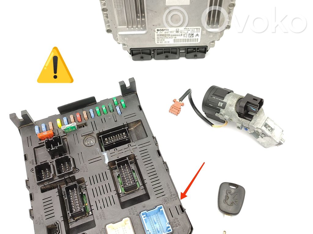 Peugeot 407 Engine ECU kit and lock set 