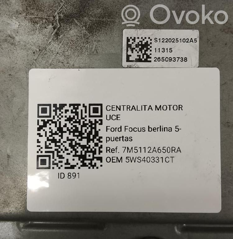 Engine control unit/module   5WS40331CT