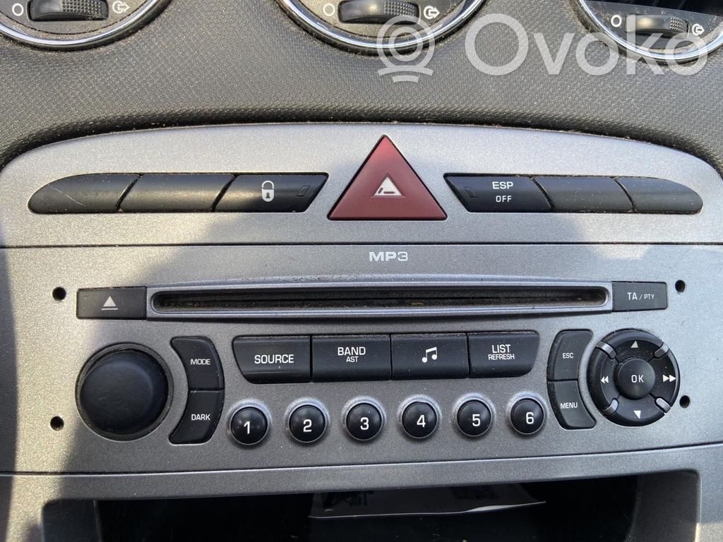 Peugeot 308 Botón interruptor de luz de peligro 
