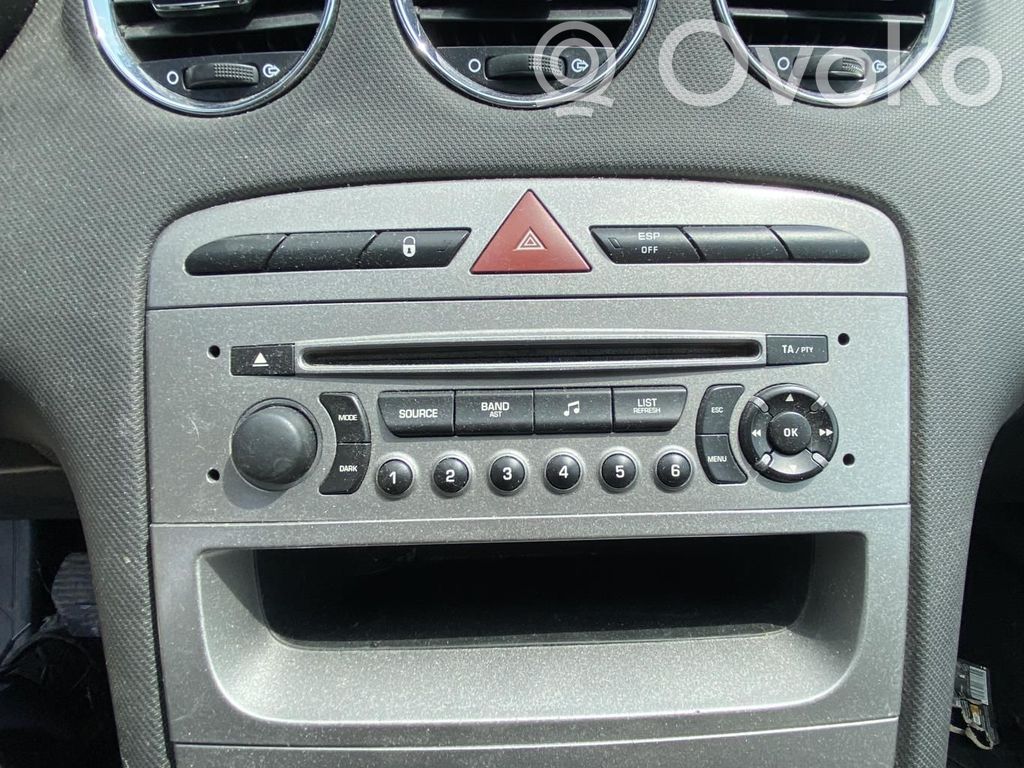 Peugeot 308 Botón interruptor de luz de peligro 