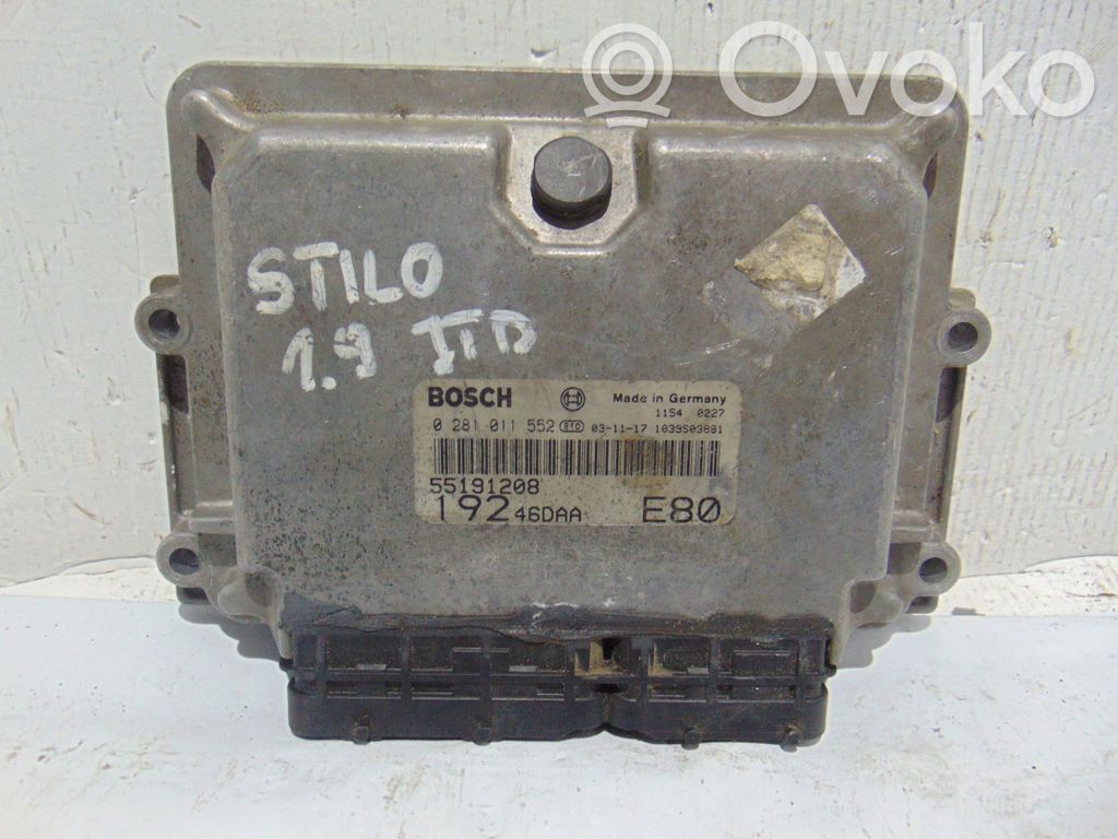 Fiat Stilo Engine control unit/module 