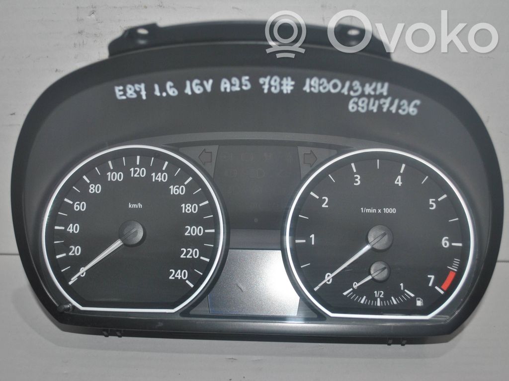 BMW 1 E81 E87 Geschwindigkeitsmesser Cockpit 