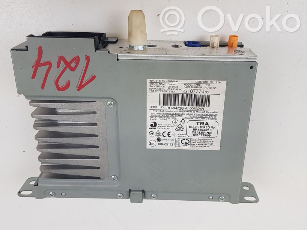 Radio/CD/DVD/GPS head unit   9818777680,10R051727