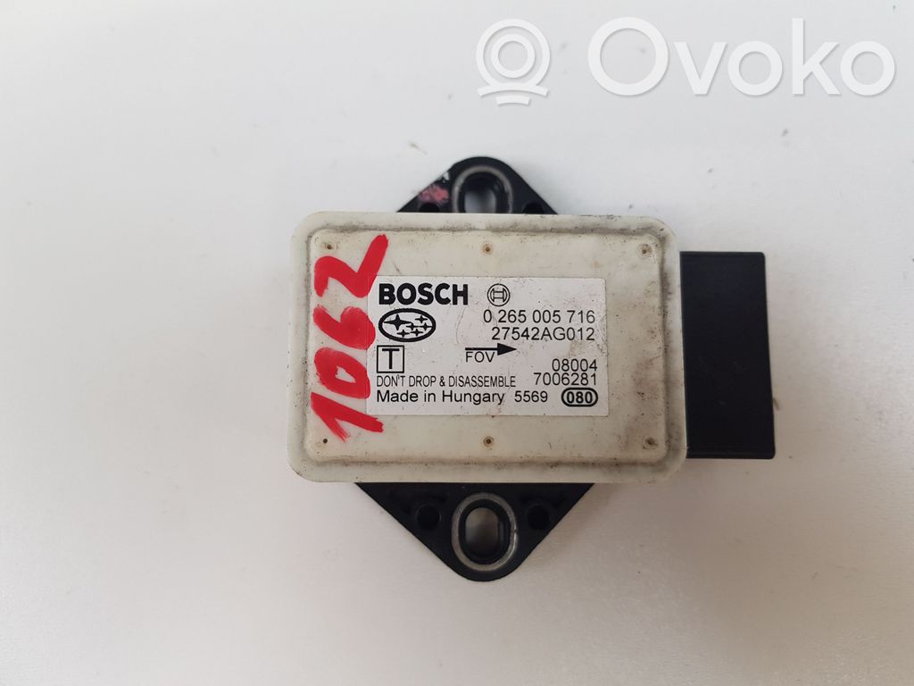 ESP acceleration yaw rate sensor   0265005716,27542AG012