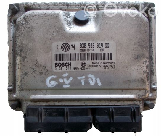Engine control unit/module   038906019DD,0281011065,ORYGINAASO