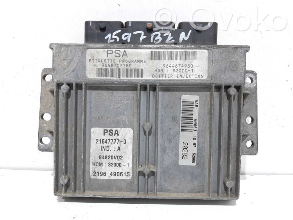 Engine control unit/module   9648707780,1938FJ