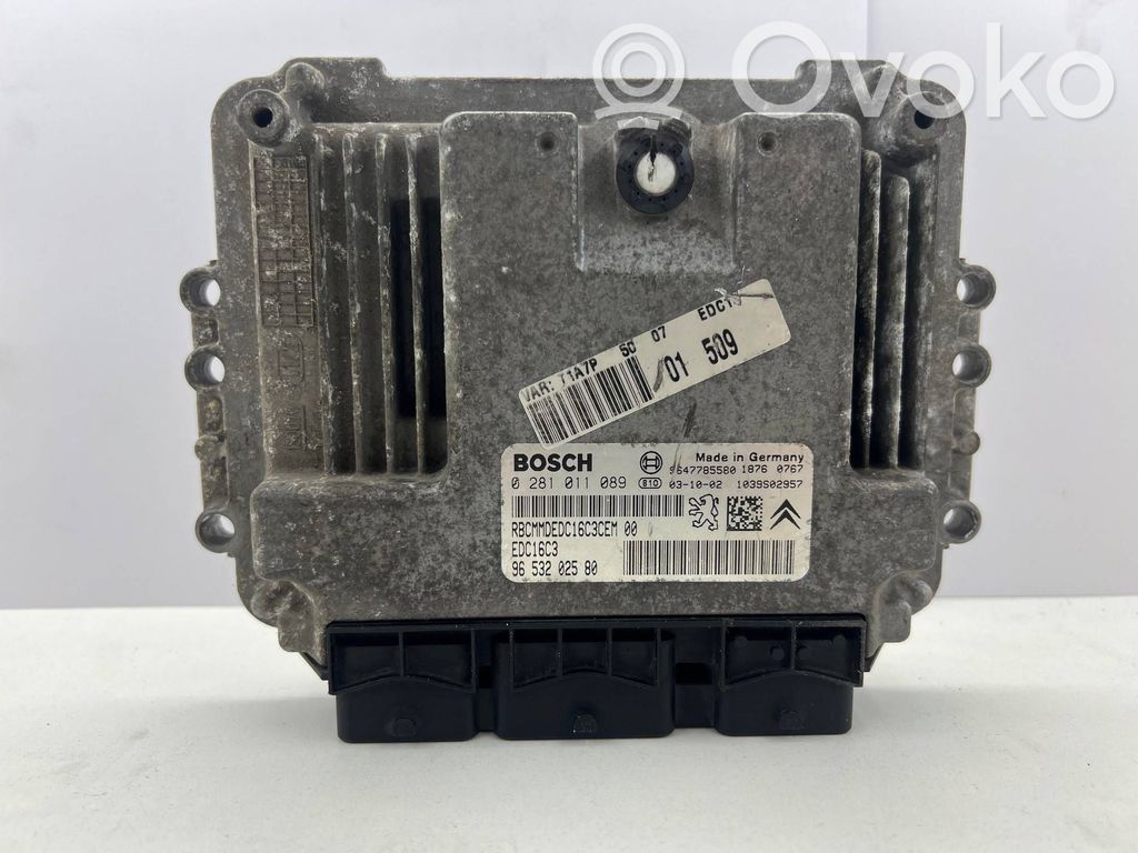 Engine control unit/module   0281011089,9653202580,9647785580