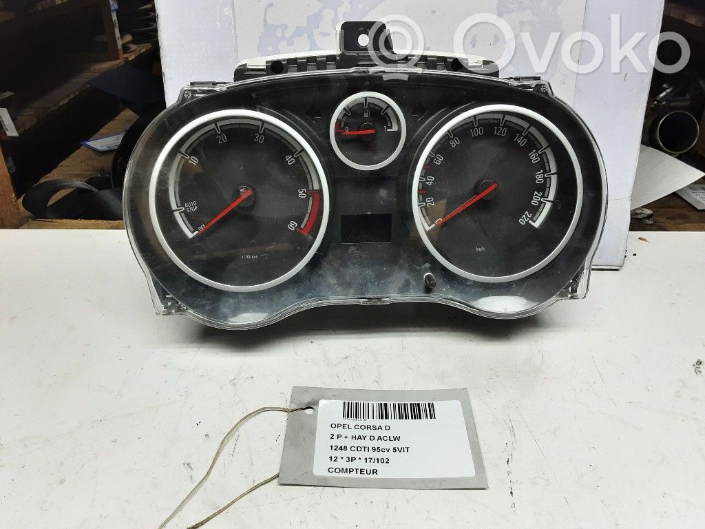 Opel Corsa D Tachimetro (quadro strumenti) 