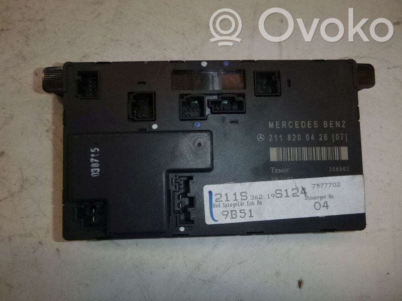 Unité de commande / module de verrouillage centralisé porte   A2118200426,A2118200426
