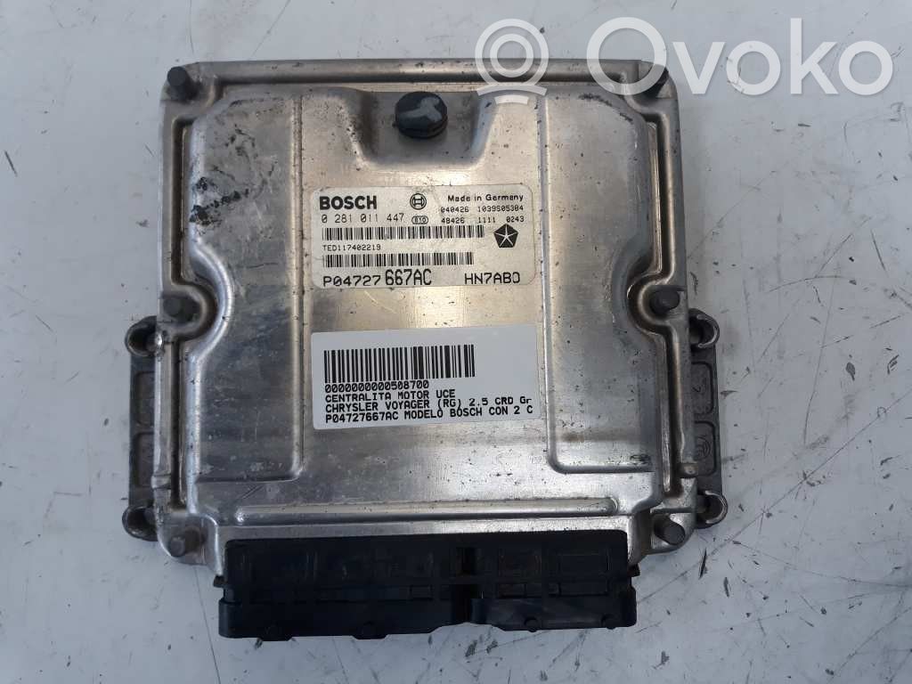 Engine control unit/module   P04727667AC,0281011447