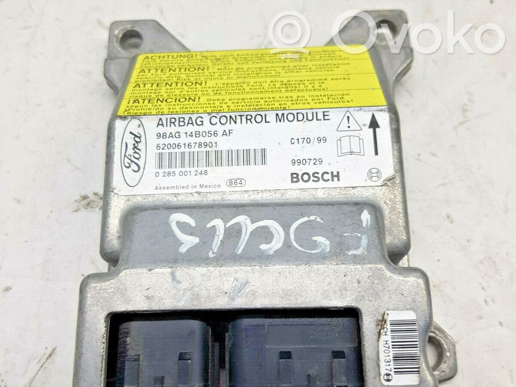 Airbag control unit/module   98AG14B056AF,NR1390