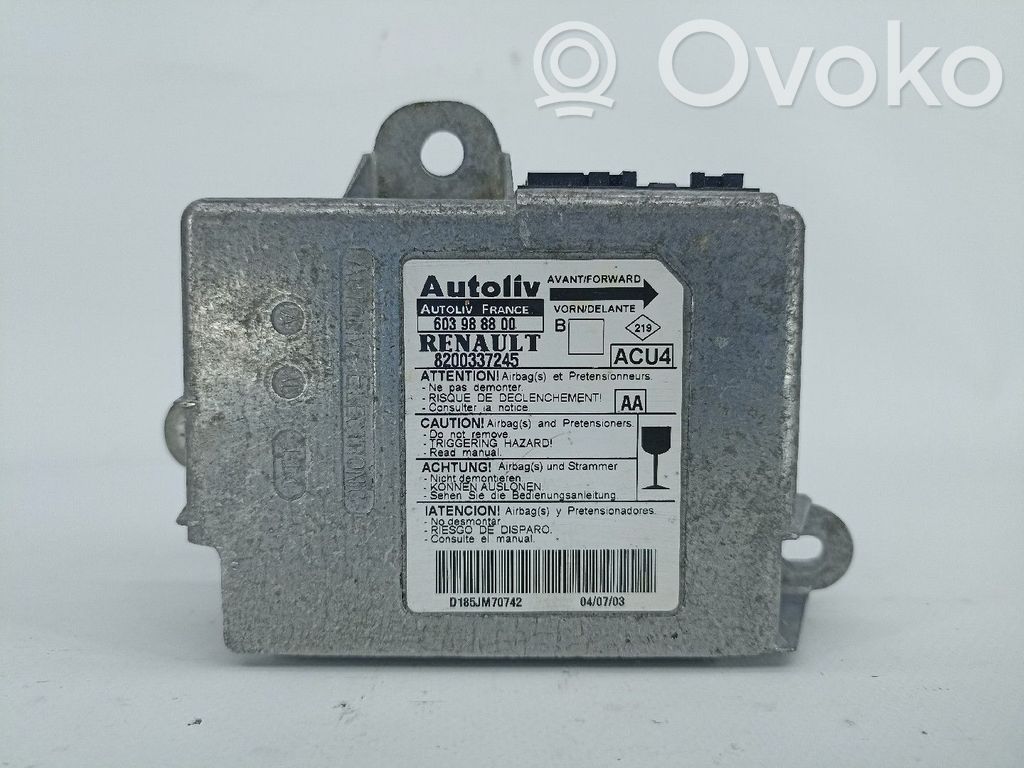 Unidad de control/módulo del Airbag   8200337245,603988800