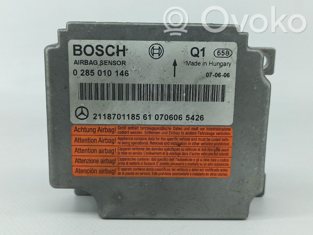 Centralina/modulo airbag   0285010146,2118701185