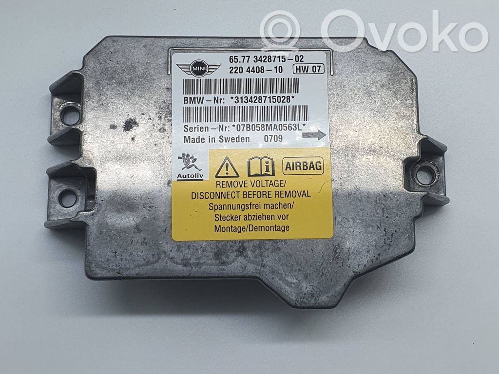 Airbag control unit/module   3428715,220440810,313428715028,07B058MA0563L
