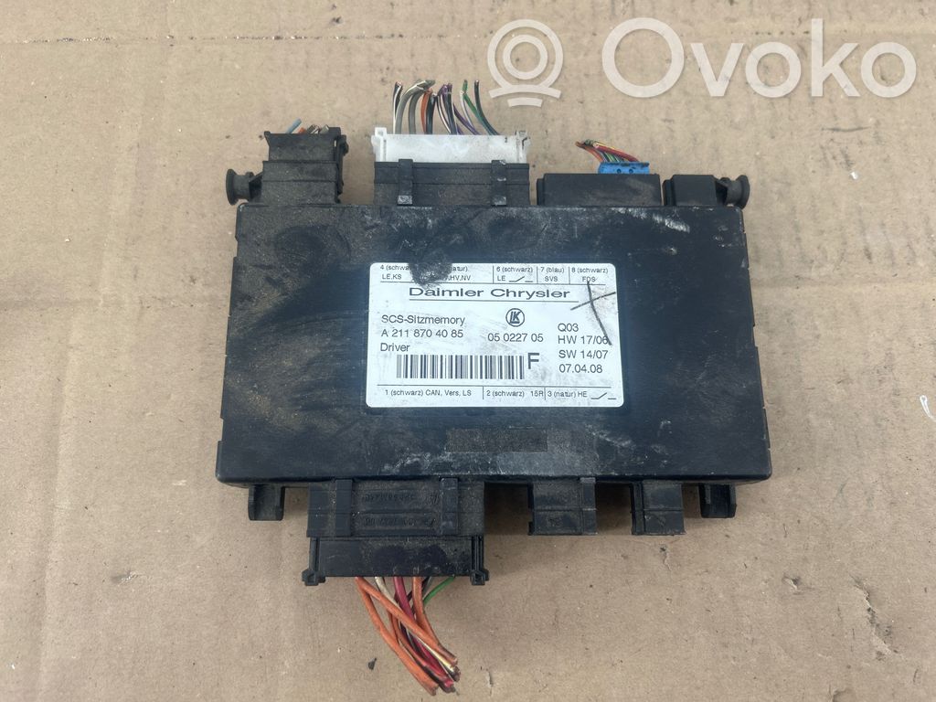 Mercedes-Benz ML W164 Module de commande de siège 