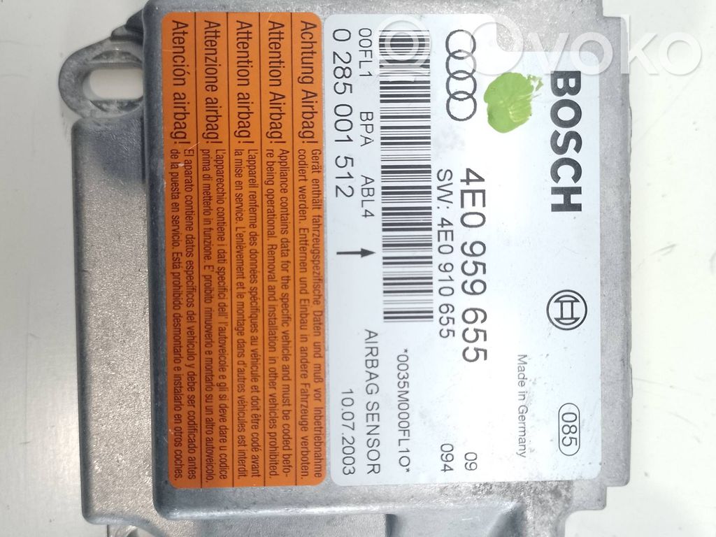 Module de contrôle airbag   4E0959655