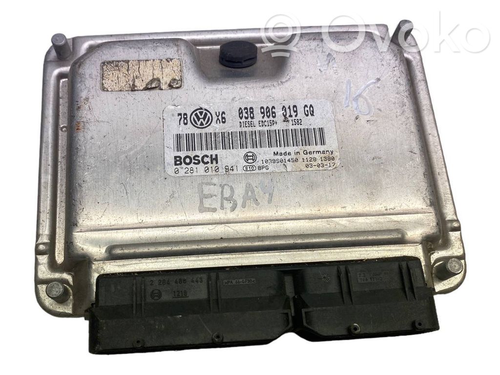 Engine control unit/module   038906019GQ,1039S01450,0281010941