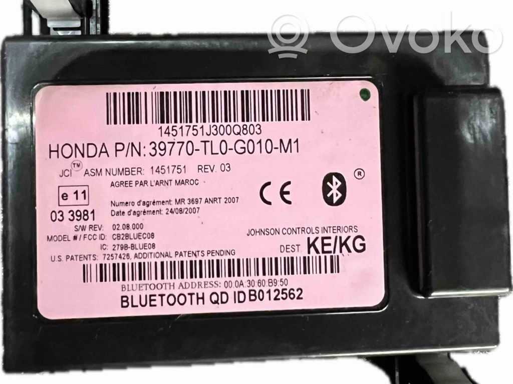 Honda Accord Tālruņa vadības bloks 