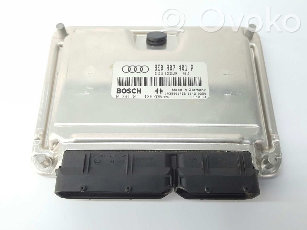 Moottorin ohjainlaite/moduuli   8E0907401P,0281011136