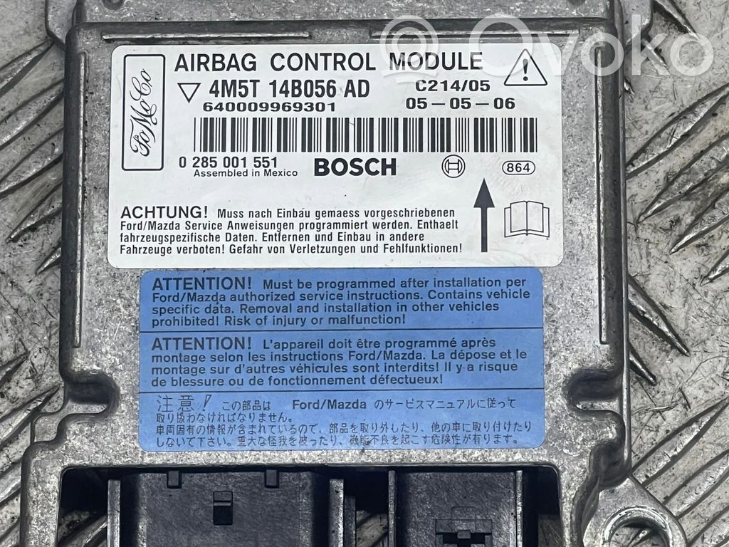 Airbag control unit/module   4M5T14B056AD,640009969301,0285001551