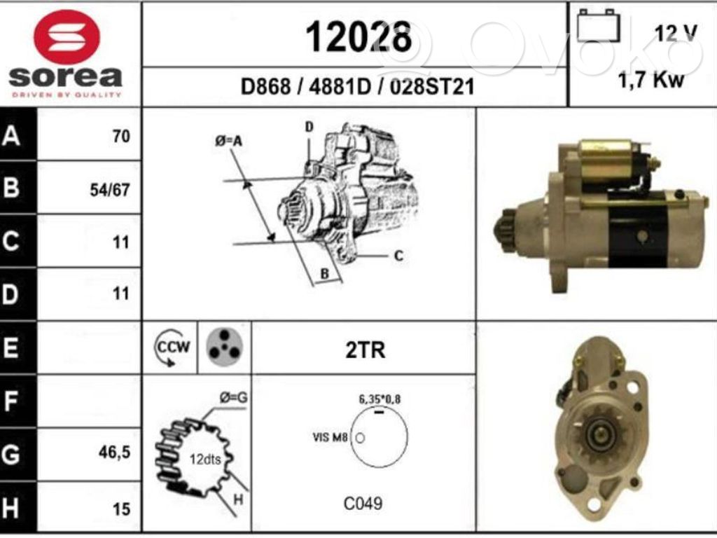 Audi A3 S3 8P Starteris 
