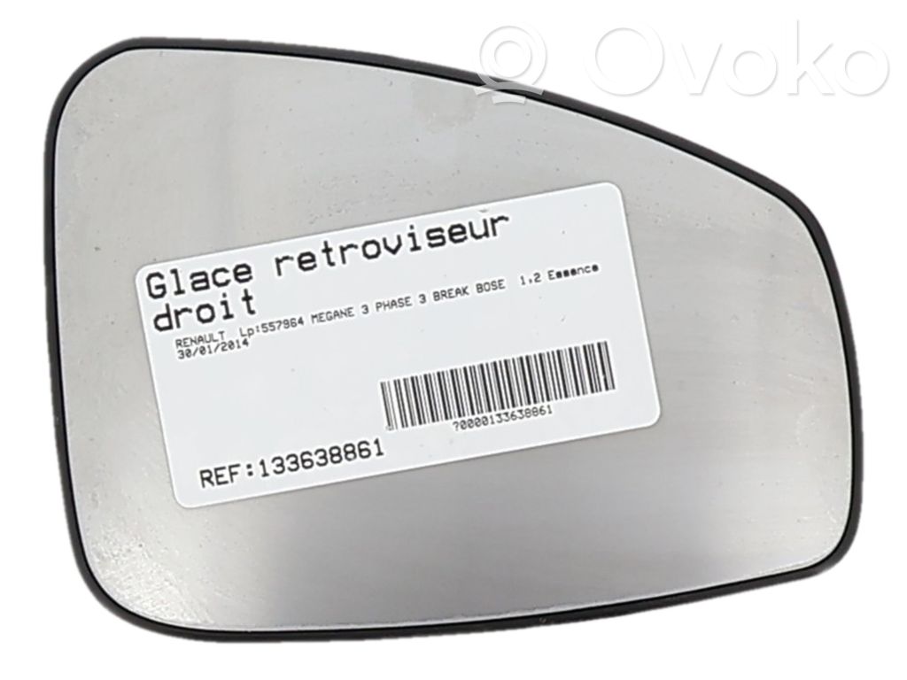 Renault Megane III Vetro specchietto retrovisore
