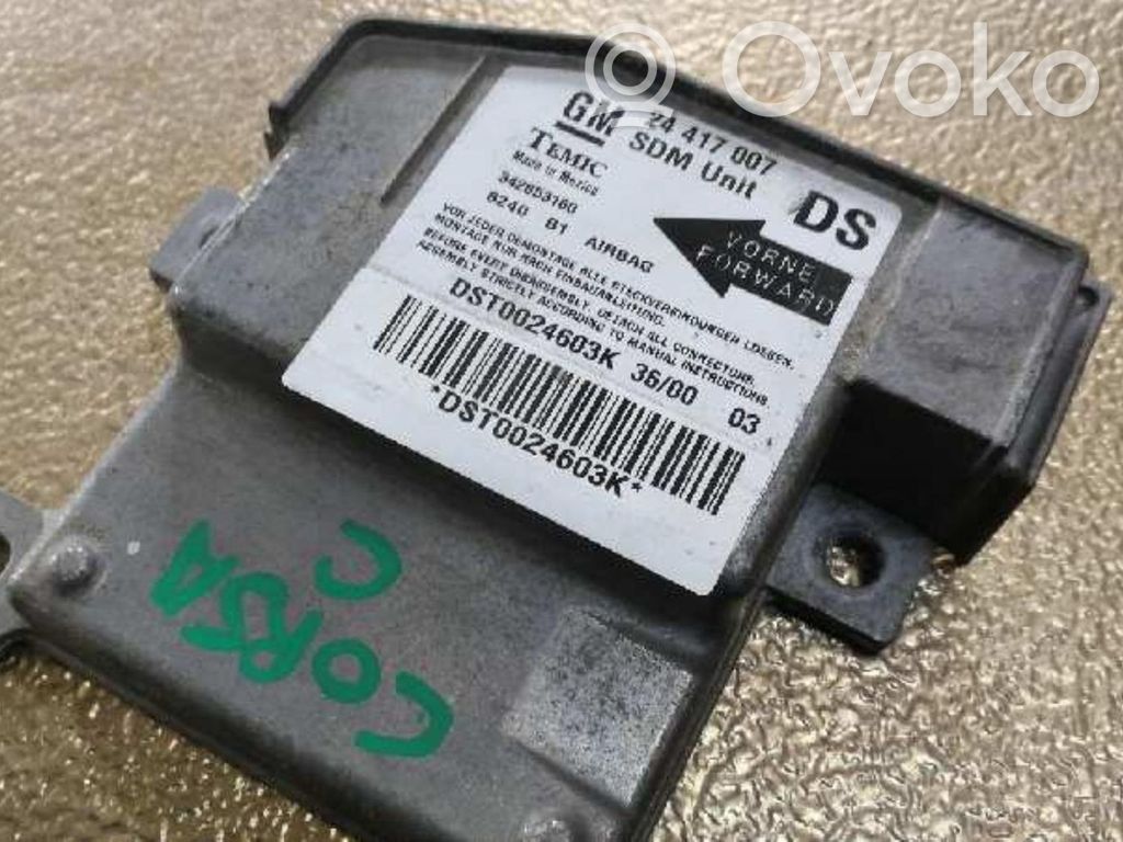 Unidad de control/módulo del Airbag   24417007