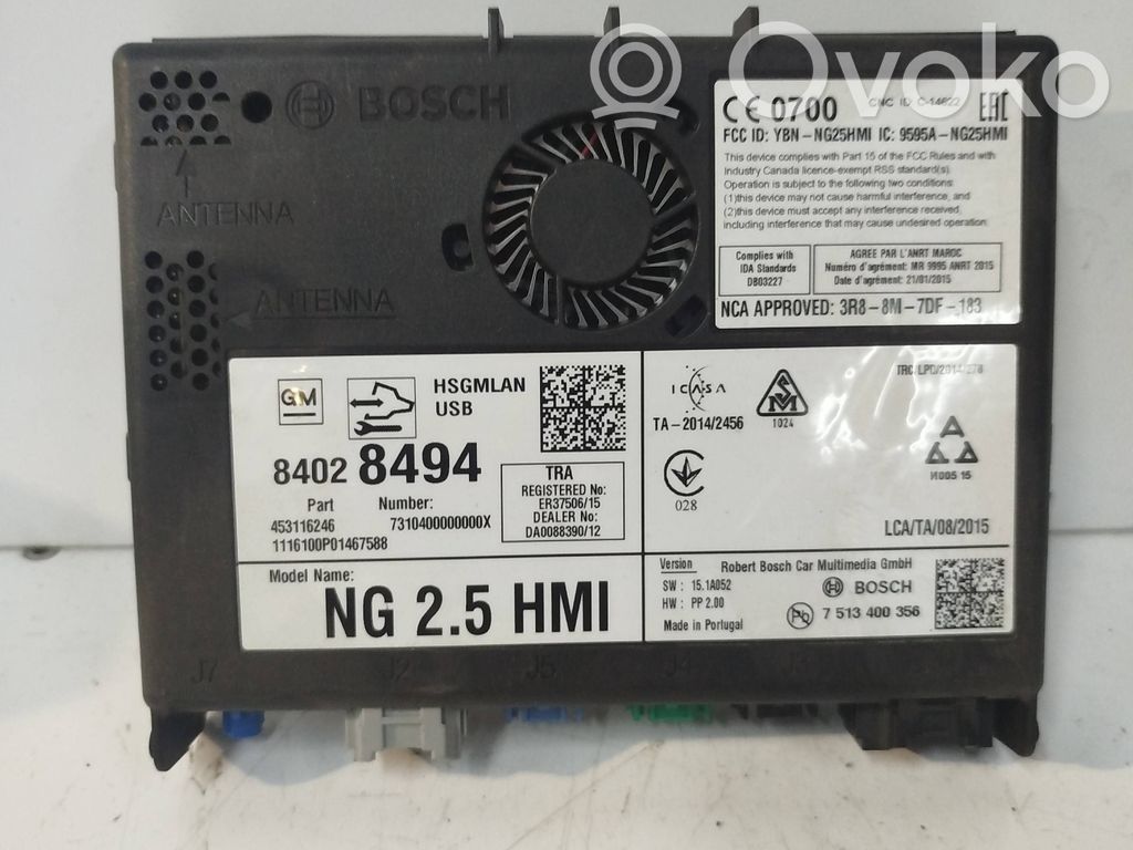 Opel Insignia A GPS navigation control unit/module 