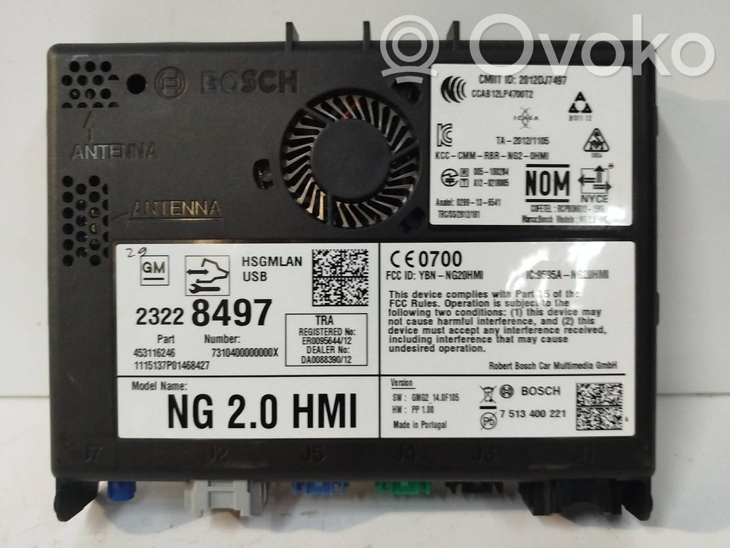 Opel Insignia A Unité principale radio / CD / DVD / GPS 