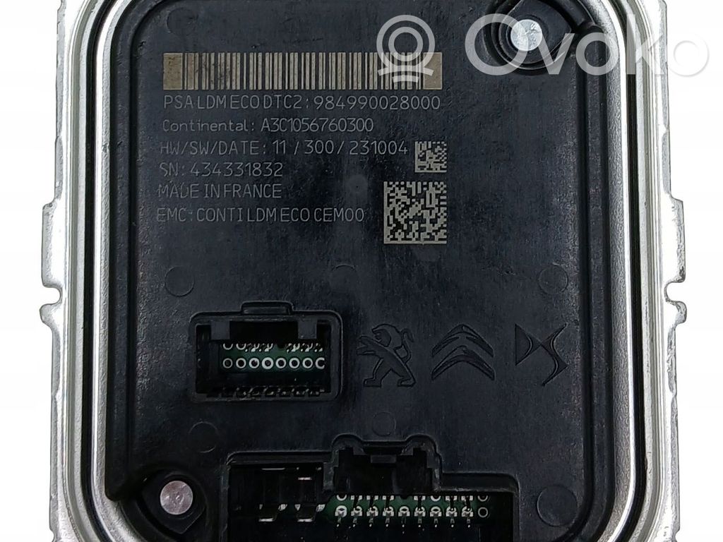 Citroen C4 III e-C4 Módulo de control de balasto LED 