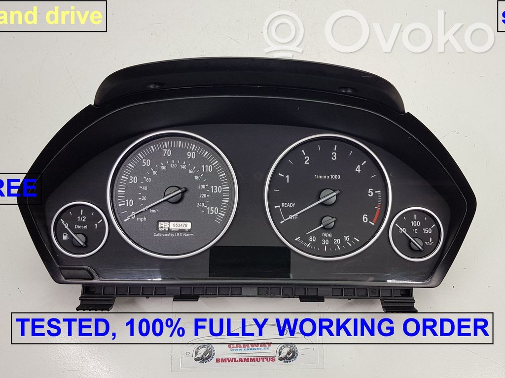 BMW 3 F30 F35 F31 Speedometer (instrument cluster) 