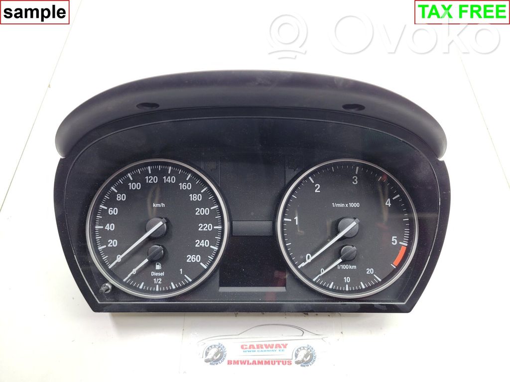 BMW 3 E90 E91 Spidometrs (instrumentu panelī) 