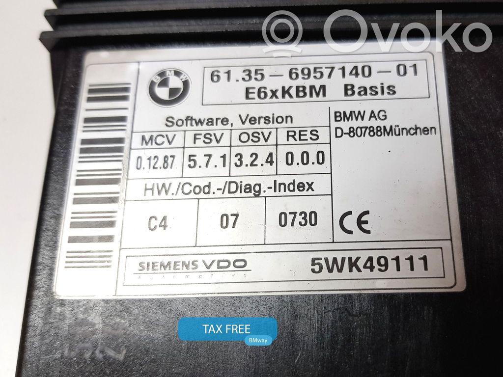 Unidad de control/módulo de carrocería central   9176069,61356957140,61359176069,6936093,6936881,6938530,6939400,6940914,6943062,6945029,6947919,6952665,6957140,6957528,6969011,6974310,6978713,9114447,9132449,9136039,9151516,9168833,9176069