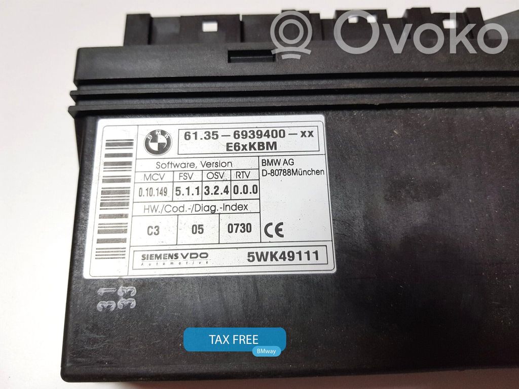 Unidad de control/módulo de carrocería central   9176069,61356939400,61359176069,6936093,6936881,6938530,6939400,6940914,6943062,6945029,6947919,6952665,6957140,6957528,6969011,6974310,6978713,9114447,9132449,9136039,9151516,9168833,9176069
