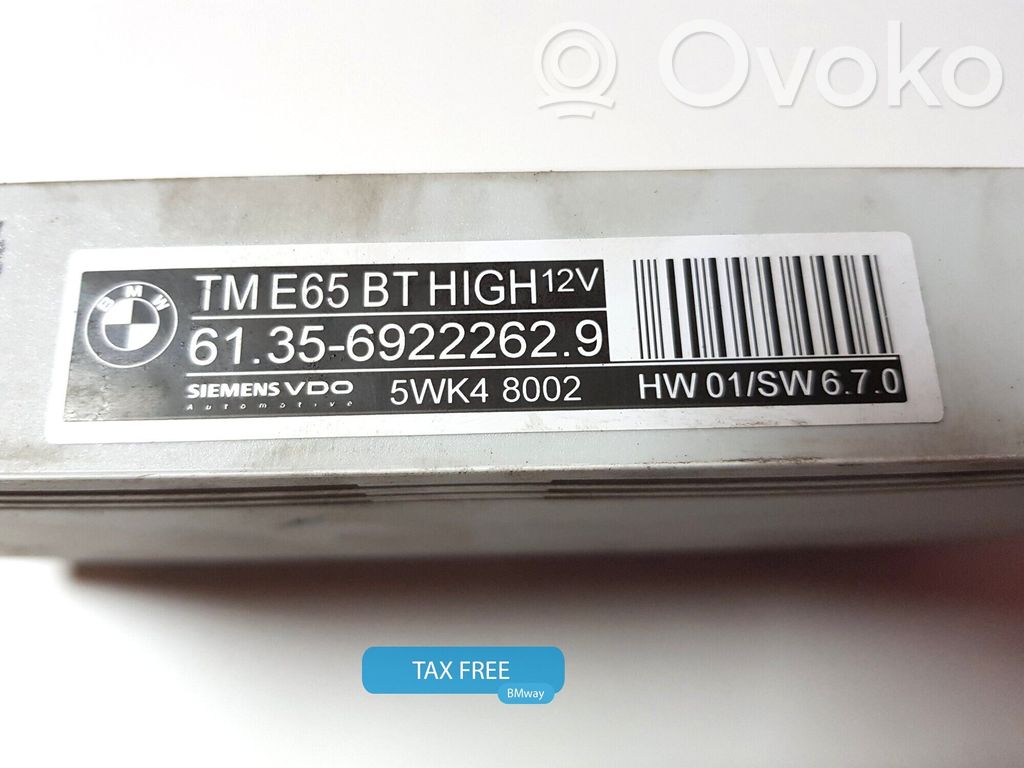 BMW 7 E65 E66 Unité de commande module de porte 